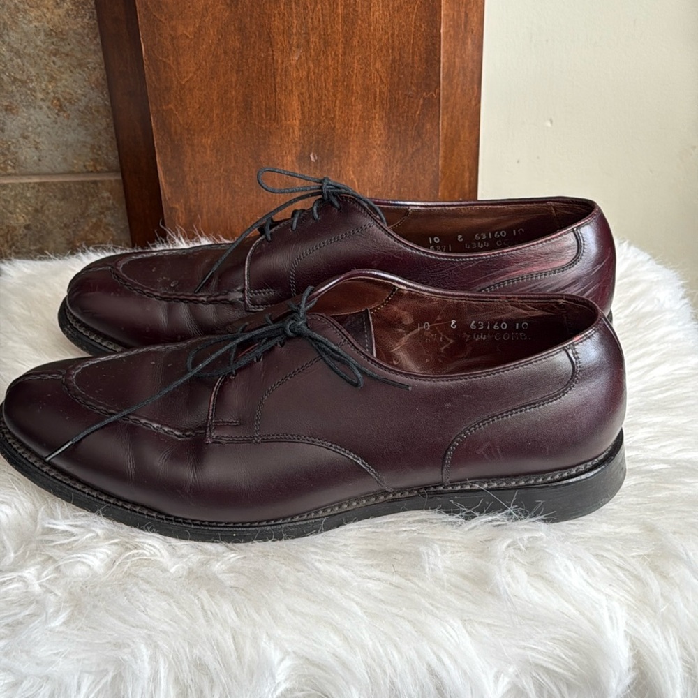 Allen Edmonds Brandywood Split Toe Deep Oxblood Brown Tie Shoe size 10